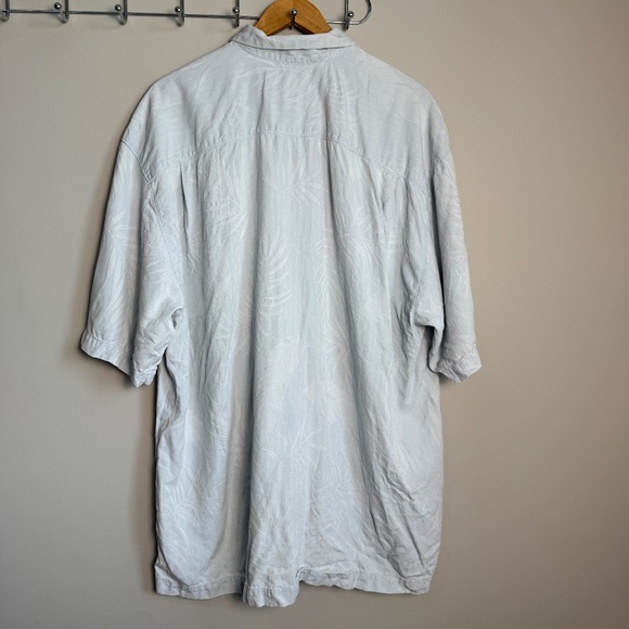 Tommy Bahama Mens 100% Silk Tropical Hawaiian Jacquard Shirt Blue‎ Size XLT Dad - Picture 7 of 16